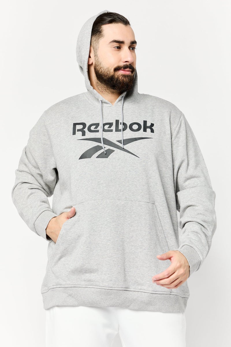 Reebok Men Sportswear Fit Long Sleeves Running Sweatshirt, Light Grey - Image 1